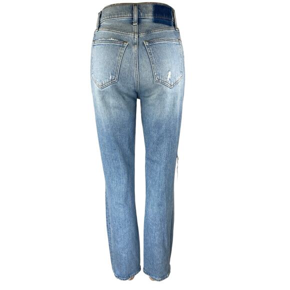 Abercrombie & Fitch 90s Straight Ultra High Rise Distressed Denim Jeans Pants 24 - Picture 3 of 5